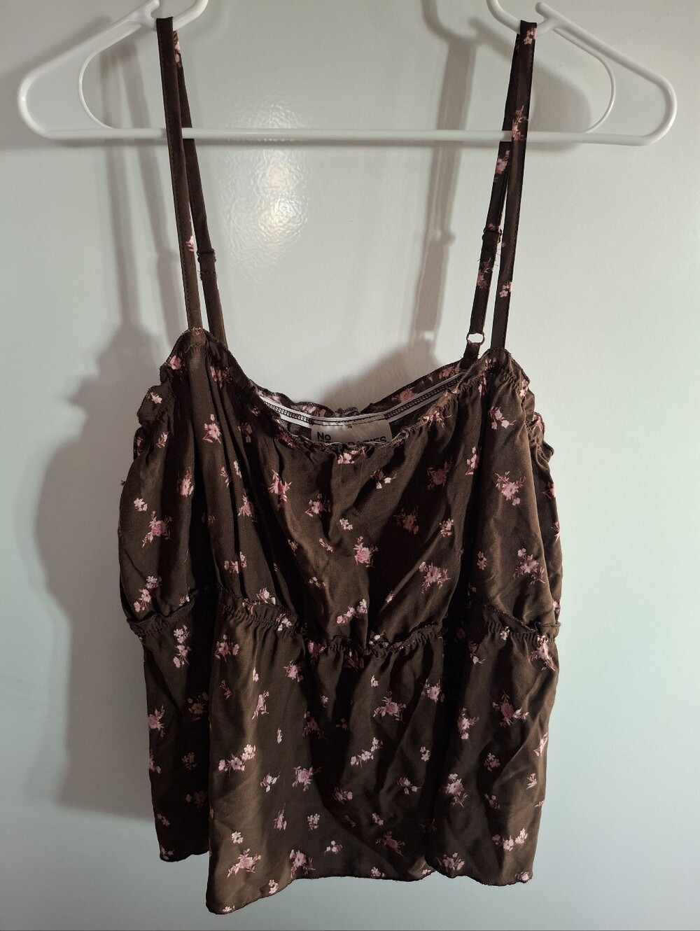 No Boundaries Brown Cami with Pink Floral Print